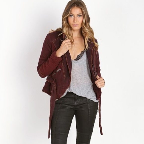 Free People Double Cloth Twill Wrap Jacket BlackBerry XS - Picture 16 of 16